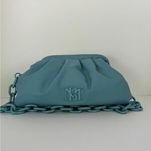 Badgley Mischka Teal Chain Clutch/Crossbody Bag in Blue NWT
